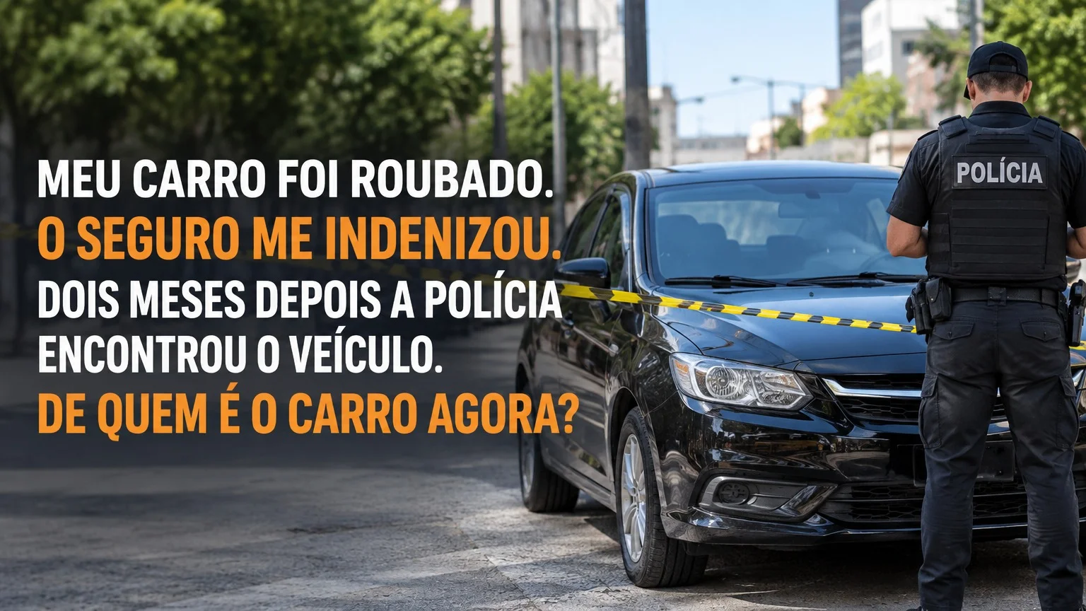 MEU CARRO FOI ROUBADO. O SEGURO ME INDENIZOU. DOIS MESES DEPOIS A POLÍCIA ENCONTROU O VEÍCULO. DE QUEM É O CARRO AGORA?