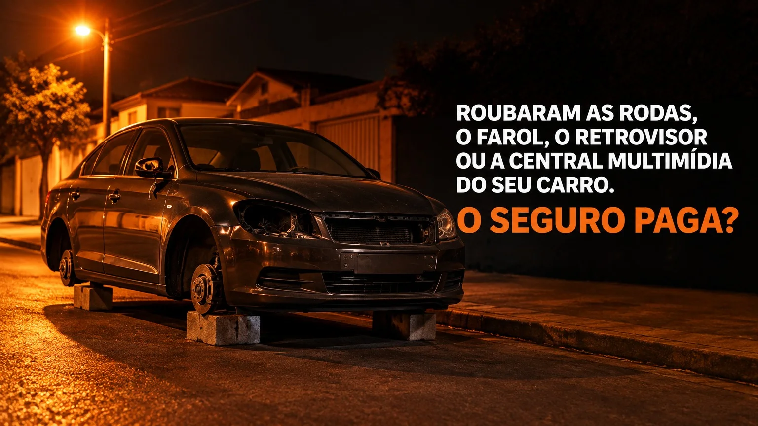ROUBARAM AS RODAS, O FAROL, O RETROVISOR OU A CENTRAL MULTIMÍDIA DO SEU CARRO. O SEGURO PAGA?