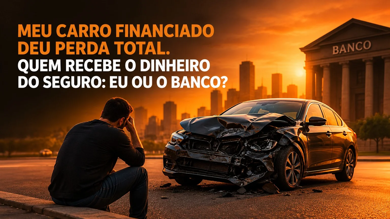 MEU CARRO FINANCIADO DEU PERDA TOTAL. QUEM RECEBE O DINHEIRO DO SEGURO: EU OU O BANCO?